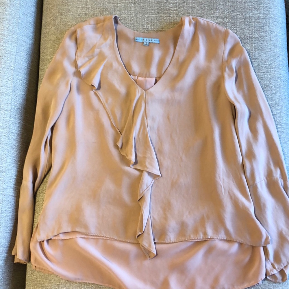 Long sleeve light pink Antonio Melani blouse/top.